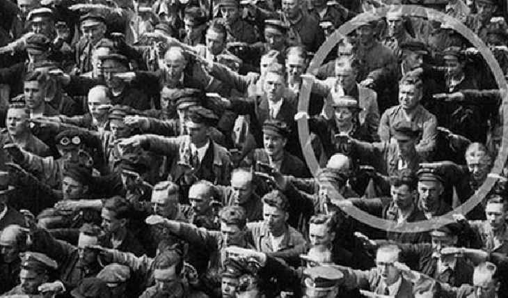 August Landmesser refusing the Nazi salute